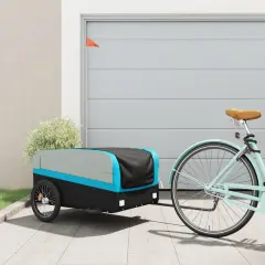The Living Store Kolesarska prikolica črna in modra 45 kg železo - Kolesarska Prikolica