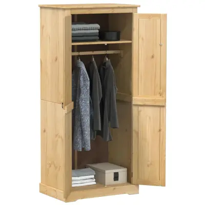 The Living Store Garderobna omara Corona 76x50x170 cm trdna borovina - Garderobna Omara
