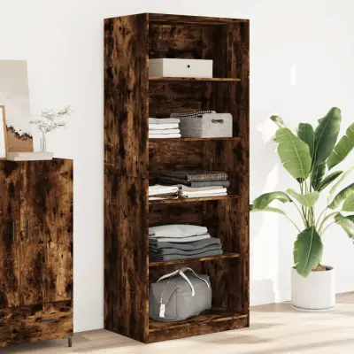 The Living Store Garderobna omara dimljeni hrast 80x50x200 cm inženirski les - Garderobna Omara