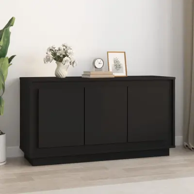 The Living Store Komoda črna 102x35x55 cm inženirski les - Komoda