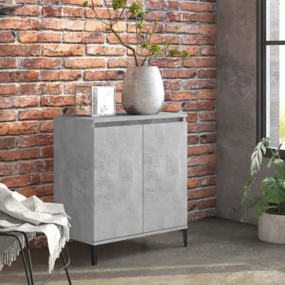 The Living Store Komoda betonsko siva 60x35x70 cm iverna plošča - Komoda