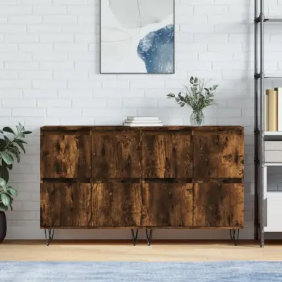 The Living Store Komoda 2 kosa dimljen hrast inženirski les - Komoda