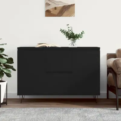 The Living Store Komoda črna 104x35x70 cm inženirski les - Komoda