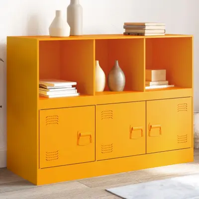 The Living Store Komoda gorčično rumena 99x39x73 cm jeklo - Komoda