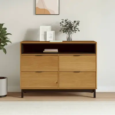 The Living Store Predalnik FLAM 110x40x80 cm trdna borovina - Predalnik