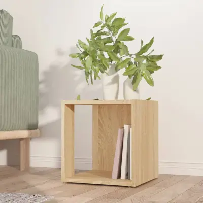 The Living Store Stranska mizica sonoma hrast 33x33x34,5 cm konstruiran les - Stranska Mizica