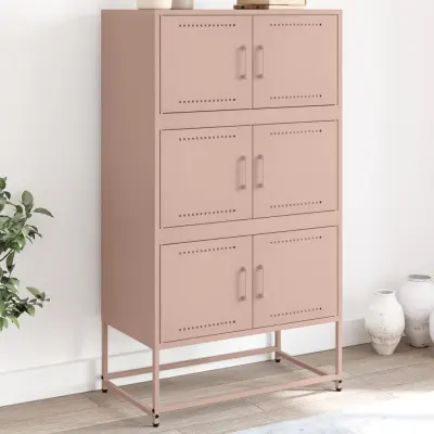 The Living Store Komoda roza 68,5x38,5x123,5 cm jeklo - Komoda