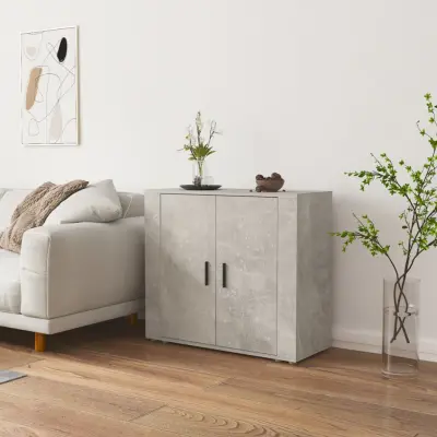 The Living Store Komoda betonsko siva 80x33x70 cm inženirski les - Komoda