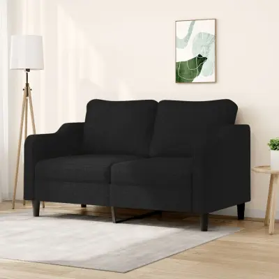 The Living Store Dvosed črn 140 cm blago - Kavč Dvosed