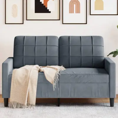 The Living Store Dvosed temno siv 120 cm žamet - Dvosed