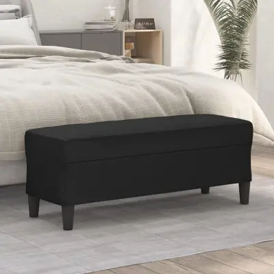 The Living Store Klop črna 100x35x41 cm umetno usnje - Klop