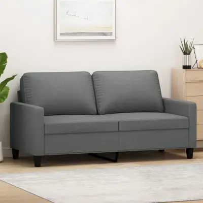 The Living Store Dvosed temno siv 140 cm blago - Kavč Dvosed