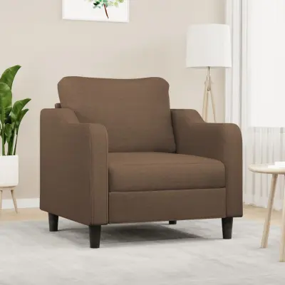 The Living Store Fotelj rjav 60 cm blago - Fotelj