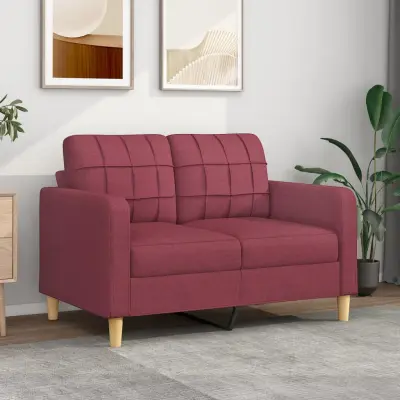 The Living Store Dvosed vinsko rdeč 120 cm blago - Kavč Dvosed