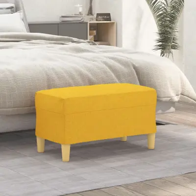 The Living Store Klop svetlo rumena 70x35x41 cm blago - Klop