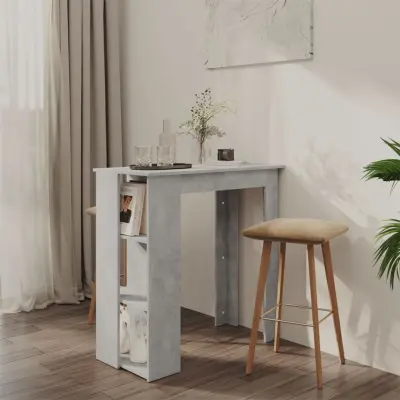 The Living Store Barska miza s polico betonsko siva 102x50x103,5 cm iverna pl. - Barska Miza