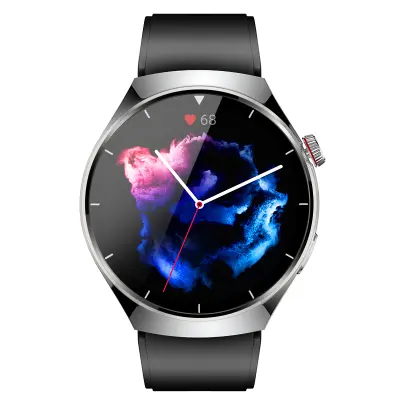 Pametna ura, Bluetooth klic in srčni utrip, krvni tlak in kisik v krvi Gray + Silicone Black