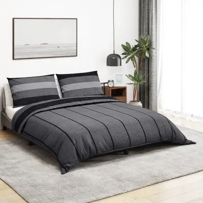 The Living Store Posteljnina temno sivo 200x200 cm bombaž - Komplet Prevlek Za Odejo