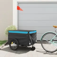 The Living Store Kolesarska prikolica črna in modra 45 kg železo - Kolesarska Prikolica