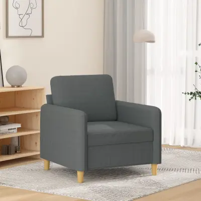 The Living Store Fotelj temno siv 60 cm blago - Fotelj