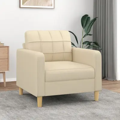 The Living Store Fotelj krem 60 cm blago - Fotelj