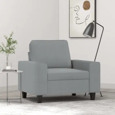 The Living Store Fotelj svetlo siv 60 cm blago - Fotelj