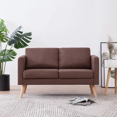 The Living Store Kavč dvosed iz blaga rjave barve - Zofa