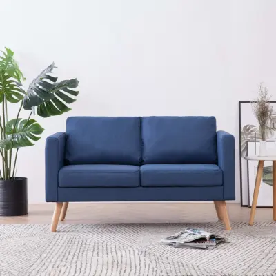 The Living Store Kavč dvosed iz blaga modre barve - Zofa