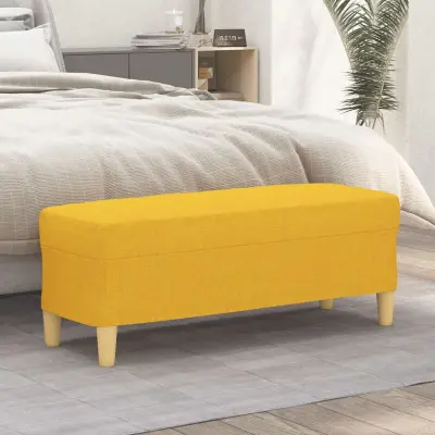 The Living Store Klop svetlo rumena 100x35x41 cm blago - Klop