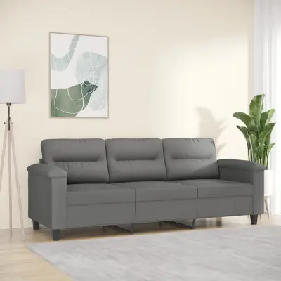 The Living Store Kavč trosed temno siv 180 cm tkanina iz mikrovlaken - Trosed