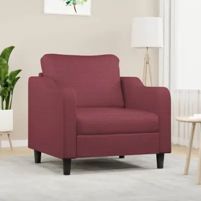 The Living Store Fotelj vinsko rdeč 60 cm blago - Fotelj