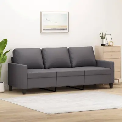 The Living Store Trosed siv 180 cm umetno usnje - Trosed