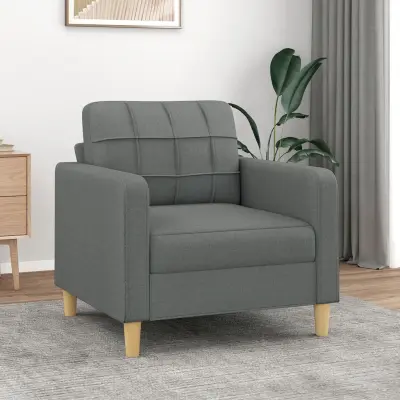The Living Store Fotelj temno siv 60 cm blago - Fotelj