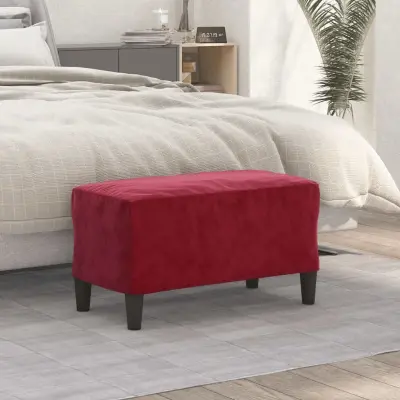 The Living Store Klop vinsko rdeča 70x35x41 cm žamet - Klop