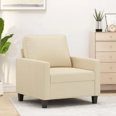 The Living Store Fotelj krem 60 cm blago - Fotelj