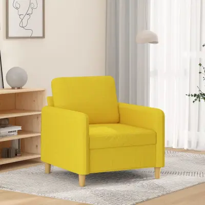 The Living Store Fotelj svetlo rumen 60 cm blago - Fotelj