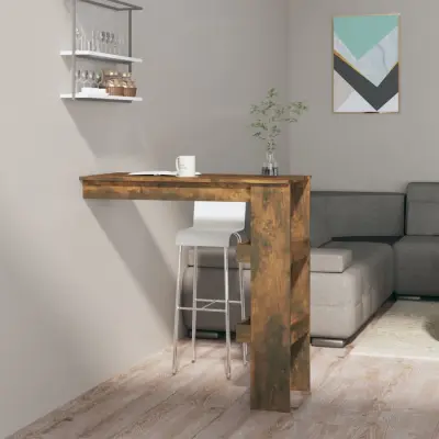 The Living Store Stenska barska miza dimljeni hrast 102x45x103,5 cm konstr. les - Stenska Barska Miza