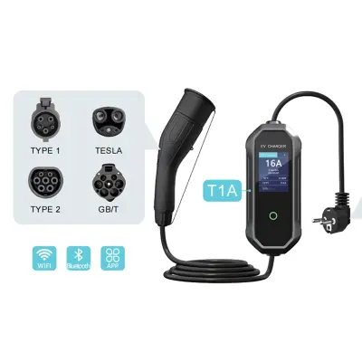 T1A EV Polnilec 32A 7KW z zaslonom - 5 metrov