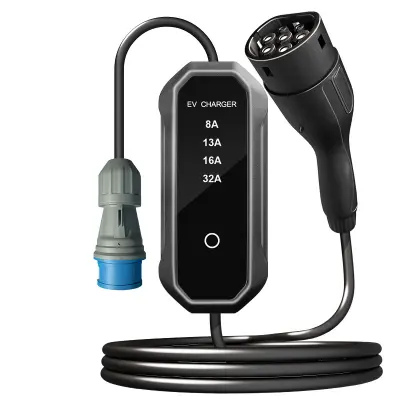 EV polnilnik, 32A 7KW prenosni EVSE, tip 2