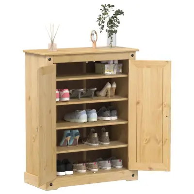 The Living Store Omara za čevlje Corona 86x38,5x108 cm trdna borovina - Omarica Za Čevlje