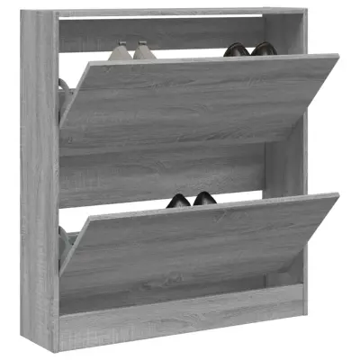 The Living Store Omarica za čevlje siva sonoma 80x21x87,5 cm inženirski les - Omarica Za Čevlje
