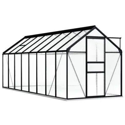 The Living Store Rastlinjak z okvirjem antraciten aluminij 9,31 m² - Rastlinjak