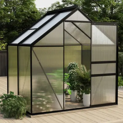 The Living Store Rastlinjak antracit iz aluminija 2,47 m³ - Rastlinjak