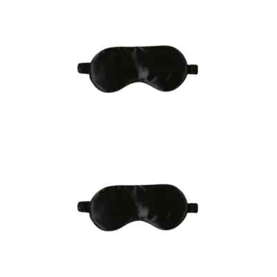 Spalna maska / Maska za oči iz svile, 2 kosa Black