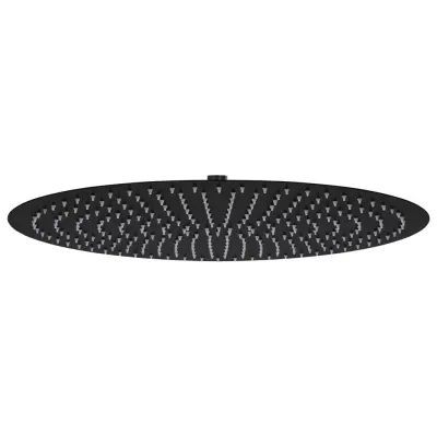 The Living Store Tuš glava nerjaveče jeklo 50 cm okrogla črna - Tuš Glava