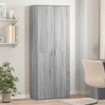 The Living Store Visoka omara siva sonoma 70x35x180 cm inženirski les - Visoka Omarica
