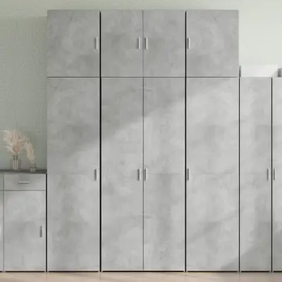 The Living Store Visoka omara betonsko siva 80x42,5x249 cm inženirski les - Visoka Omarica