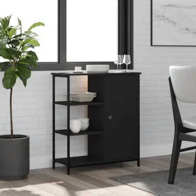 The Living Store Komoda črna 70x30x80 cm inženirski les - Komoda