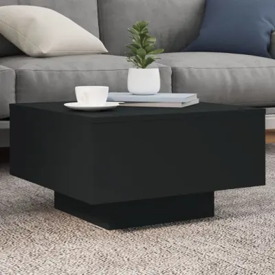 The Living Store Klubska mizica z LED lučmi črna 55x55x31 cm - Klubska Mizica