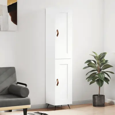 The Living Store Visoka omara bela 34,5x34x180 cm inženirski les - Visoka Omarica